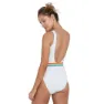 Speedo Belted Deep U-back Badeanzug, White / orange fizz / mango / sky blue / blue bay