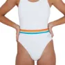 Speedo Belted Deep U-back Badeanzug, White / orange fizz / mango / sky blue / blue bay