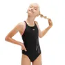Speedo Boom Logo Placement Flyback Badeanzug female, Black / taffy pink, 5-6Y