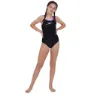 Speedo Boom Placement Muscleback Badeanzug, Black / beautiful blue, 7-8Y