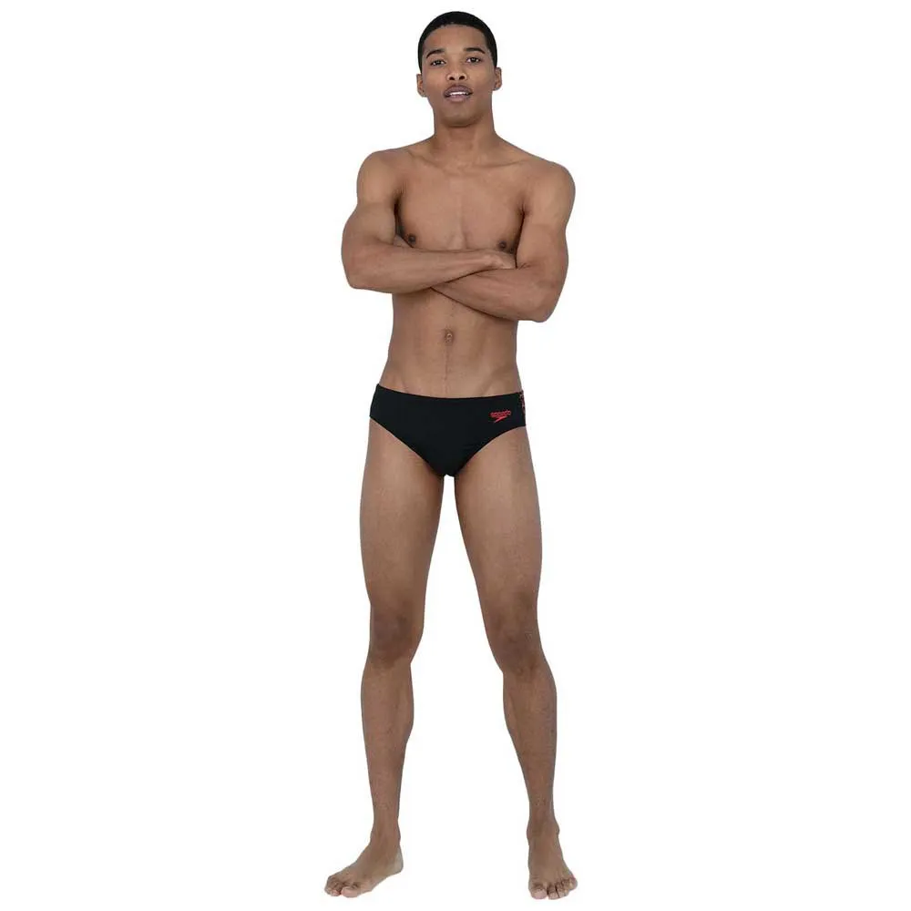 Speedo Boom Star Splice 7 Cm Badeslip, Black / fed red Speedo Boom Star Splice 7 Cm Badeslip, Black / fed red