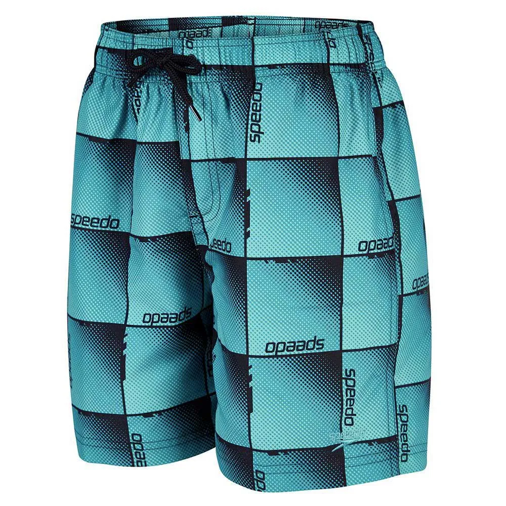 Speedo Boombastic Printed Leisure 15´´ Badeshorts male, Black / bali blue / aquarium, 10-11Y