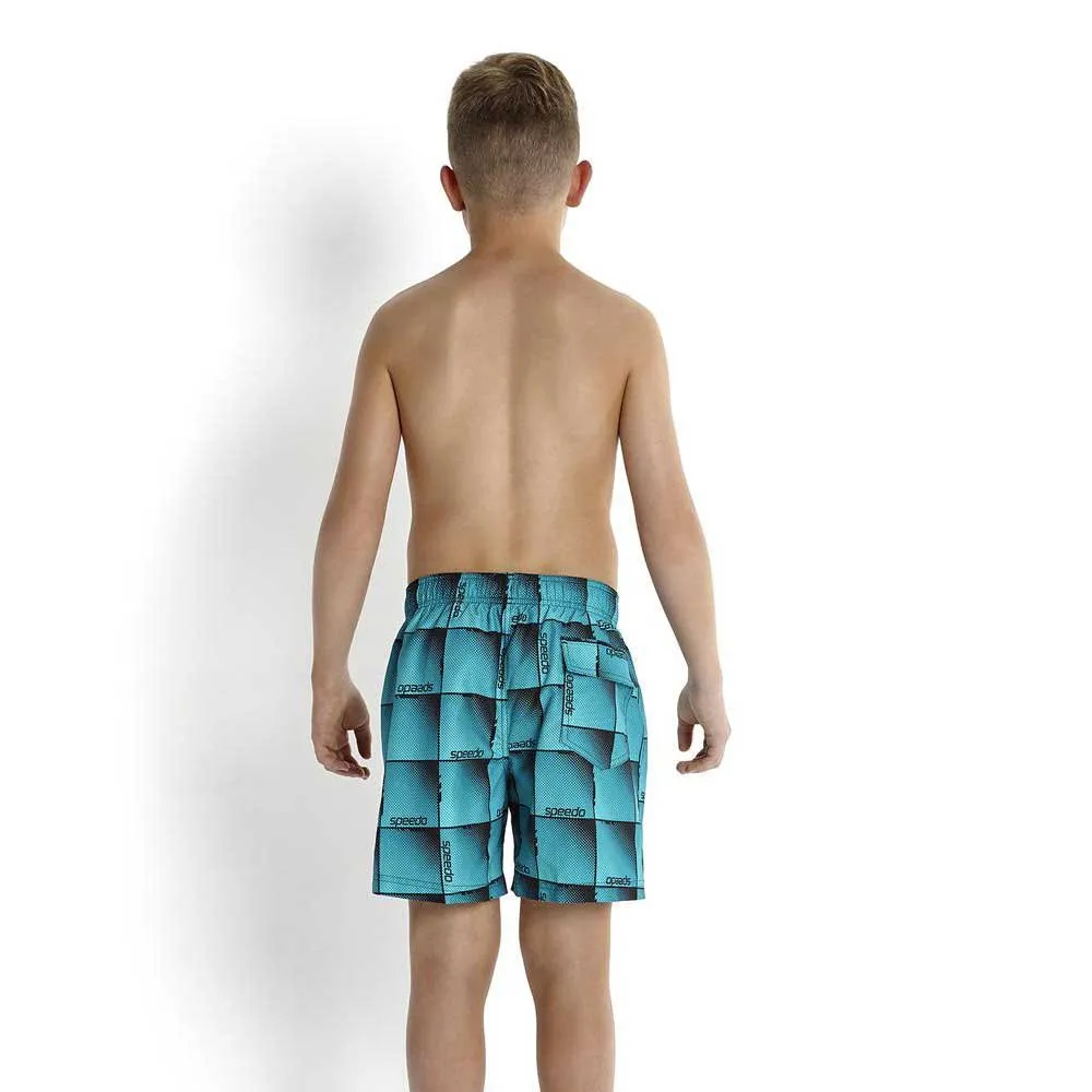 Speedo Boombastic Printed Leisure 15´´ Badeshorts male, Black / bali blue / aquarium, 10-11Y