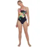 Speedo Colourblend Placement Digital Powerback Badeanzug female, Black / mango / lava red / white / jade