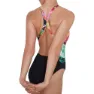 Speedo Colourblend Placement Digital Powerback Badeanzug female, Black / mango / lava red / white / jade
