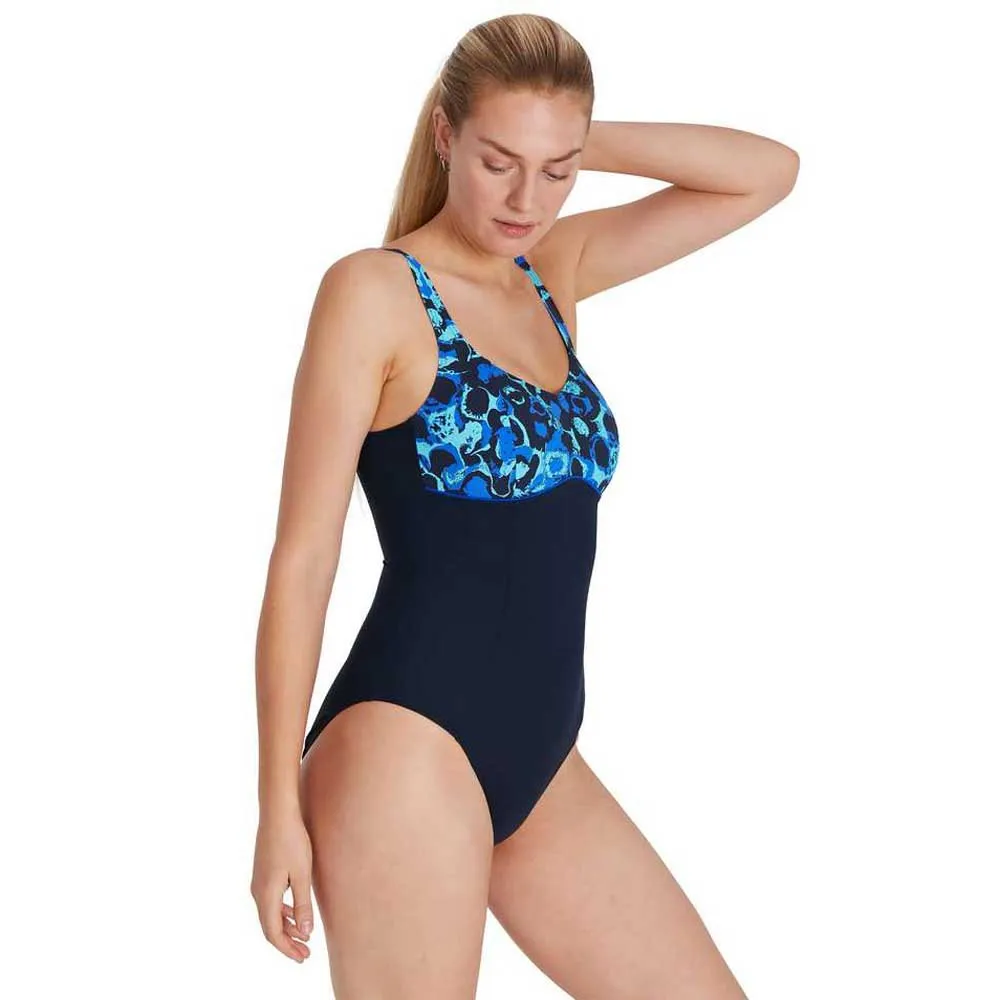 Speedo Contourlustre Shaping Badeanzug, True navy / blue flame / light adriatic Speedo Contourlustre Shaping Badeanzug, True navy / blue flame / light adriatic