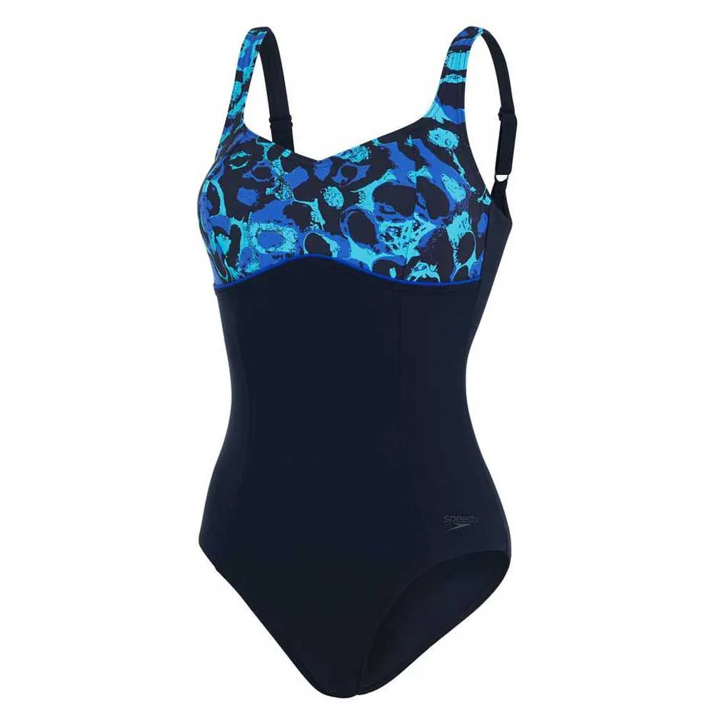 Speedo Contourlustre Shaping Badeanzug, True navy / blue flame / light adriatic Speedo Contourlustre Shaping Badeanzug, True navy / blue flame / light adriatic