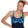 Speedo Contourlustre Shaping Badeanzug, True navy / blue flame / light adriatic