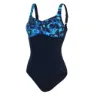 Speedo Contourlustre Shaping Badeanzug, True navy / blue flame / light adriatic