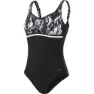 Speedo Contourluxe Printed Badeanzug, Black / white