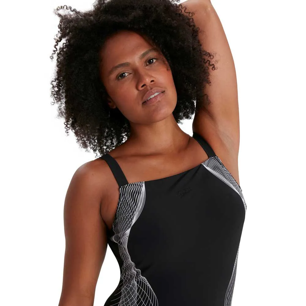 Speedo Crystallux Printed Shaping Shape Comprex Badeanzug Speedo Crystallux Printed Shaping Shape Comprex Badeanzug
