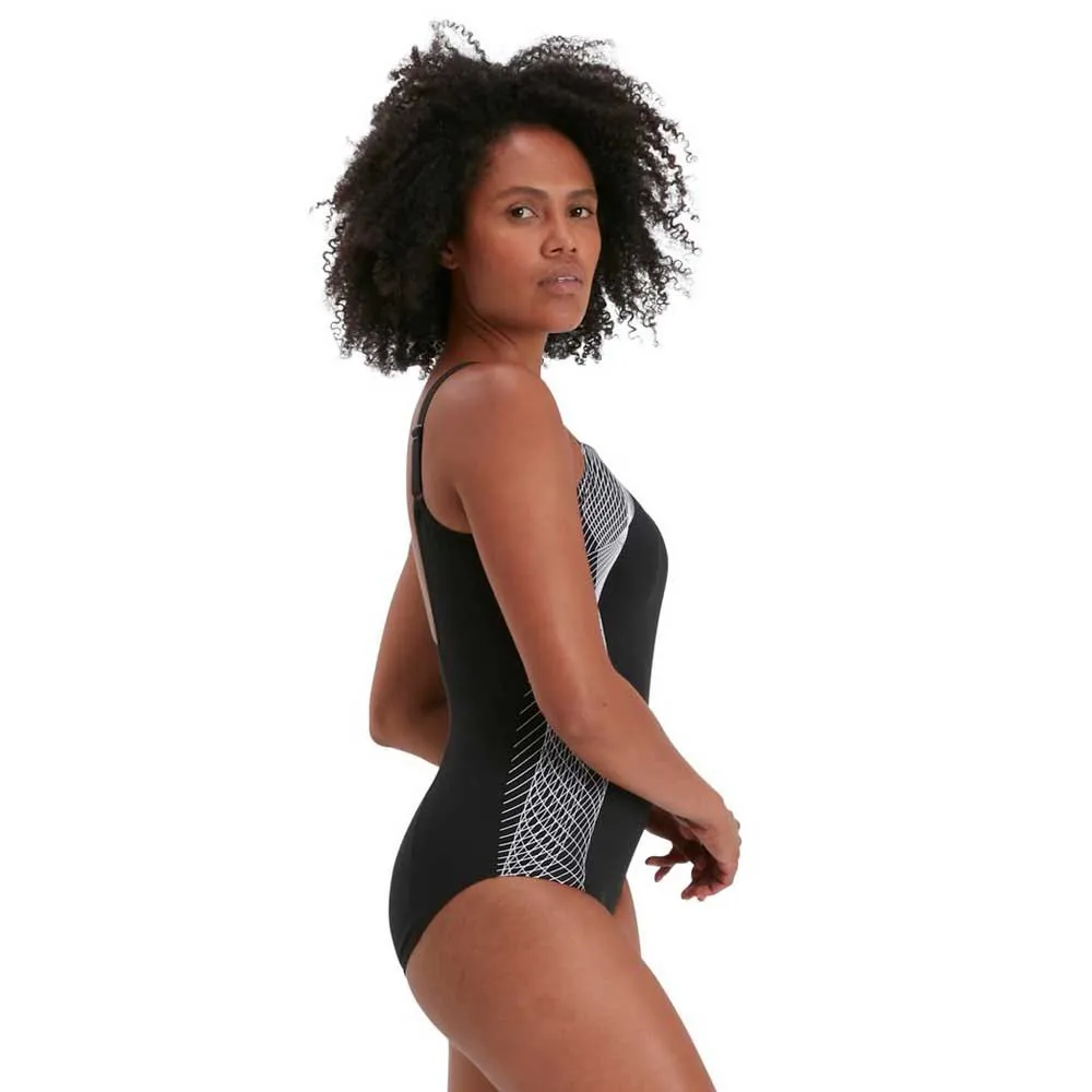 Speedo Crystallux Printed Shaping Shape Comprex Badeanzug Speedo Crystallux Printed Shaping Shape Comprex Badeanzug