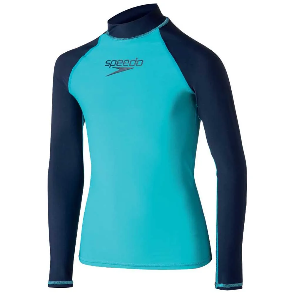 Speedo Delight Uv-schutz Langarm-t-shirt unisex, Turquoise / navy, 10Y Speedo Delight Uv-schutz Langarm-t-shirt unisex, Turquoise / navy, 10Y