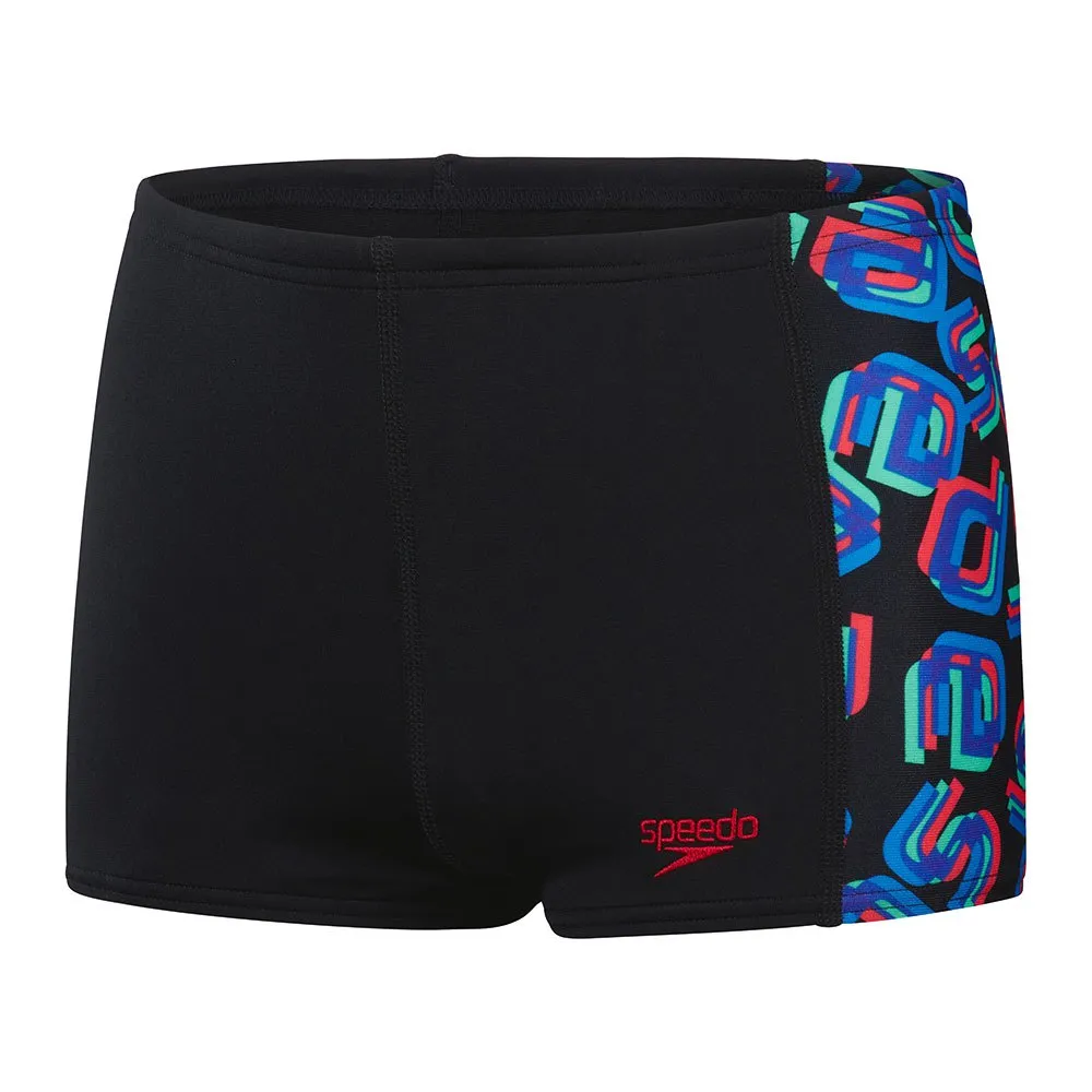 Speedo Digi Allover Panel Badehose Boxer, Black / lava red / neon absinthe / lapis blue / blue flame, 5-6Y Speedo Digi Allover Panel Badehose Boxer, Black / lava red / neon absinthe / lapis blue / blue flame, 5-6Y