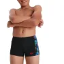 Speedo Digi Allover Panel Badehose Boxer, Black / lava red / neon absinthe / lapis blue / blue flame, 5-6Y