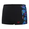 Speedo Digi Allover Panel Badehose Boxer, Black / lava red / neon absinthe / lapis blue / blue flame, 5-6Y