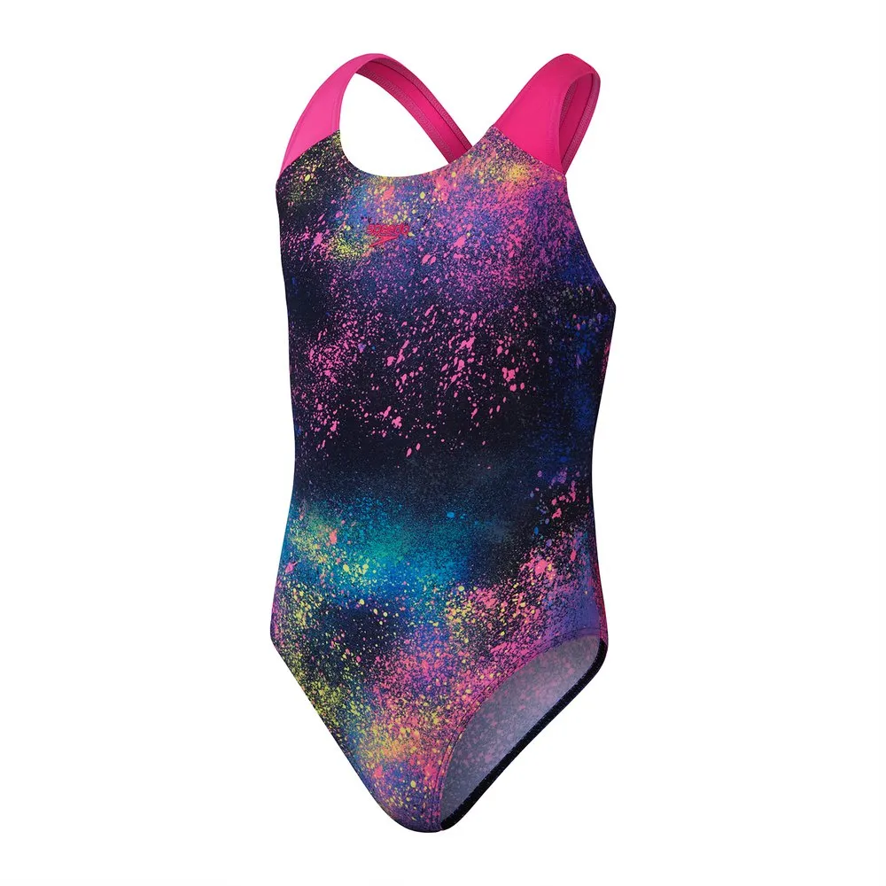 Speedo Digital Allover Badeanzug female, Black / flare pink / bolt / lemon drizzle / true cobalt, 15-16Y Speedo Digital Allover Badeanzug female, Black / flare pink / bolt / lemon drizzle / true cobalt, 15-16Y