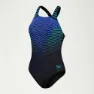 Speedo Digital Placement Medalist Badeanzug female, Black / chroma blue / aquarium / miami lilac