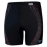 Speedo Duo Logo Print Mid Jammer, Black / mandarin peel / dark teal