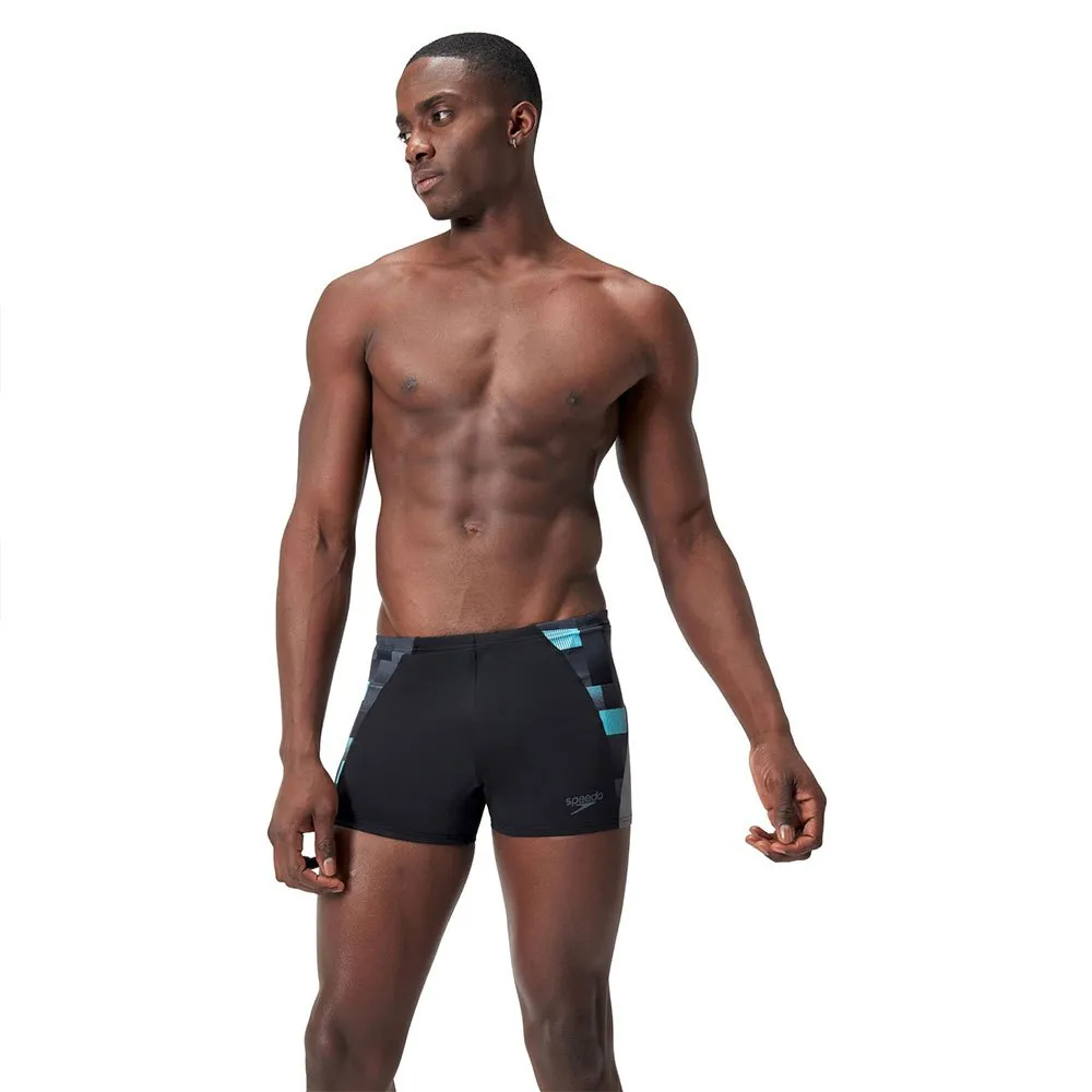 Speedo Eco End+ Max Splice Badehose Boxer, Black / usa charcoal / marine Speedo Eco End+ Max Splice Badehose Boxer, Black / usa charcoal / marine