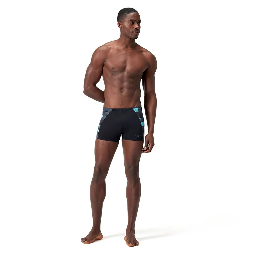 Speedo Eco End+ Max Splice Badehose Boxer, Black / usa charcoal / marine Speedo Eco End+ Max Splice Badehose Boxer, Black / usa charcoal / marine