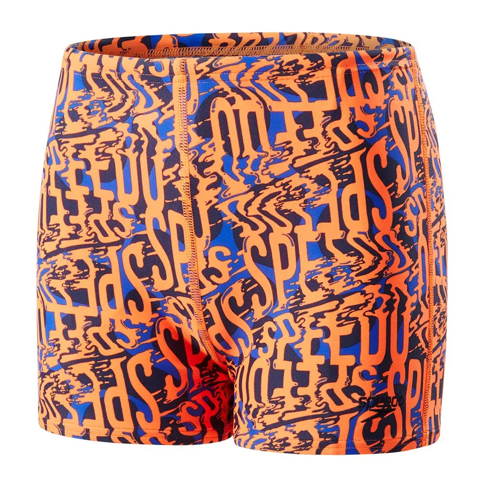 Speedo Electric Spritz Allover Badehose Boxer, Amparo blue / navy / fluo orange Speedo Electric Spritz Allover Badehose Boxer, Amparo blue / navy / fluo orange
