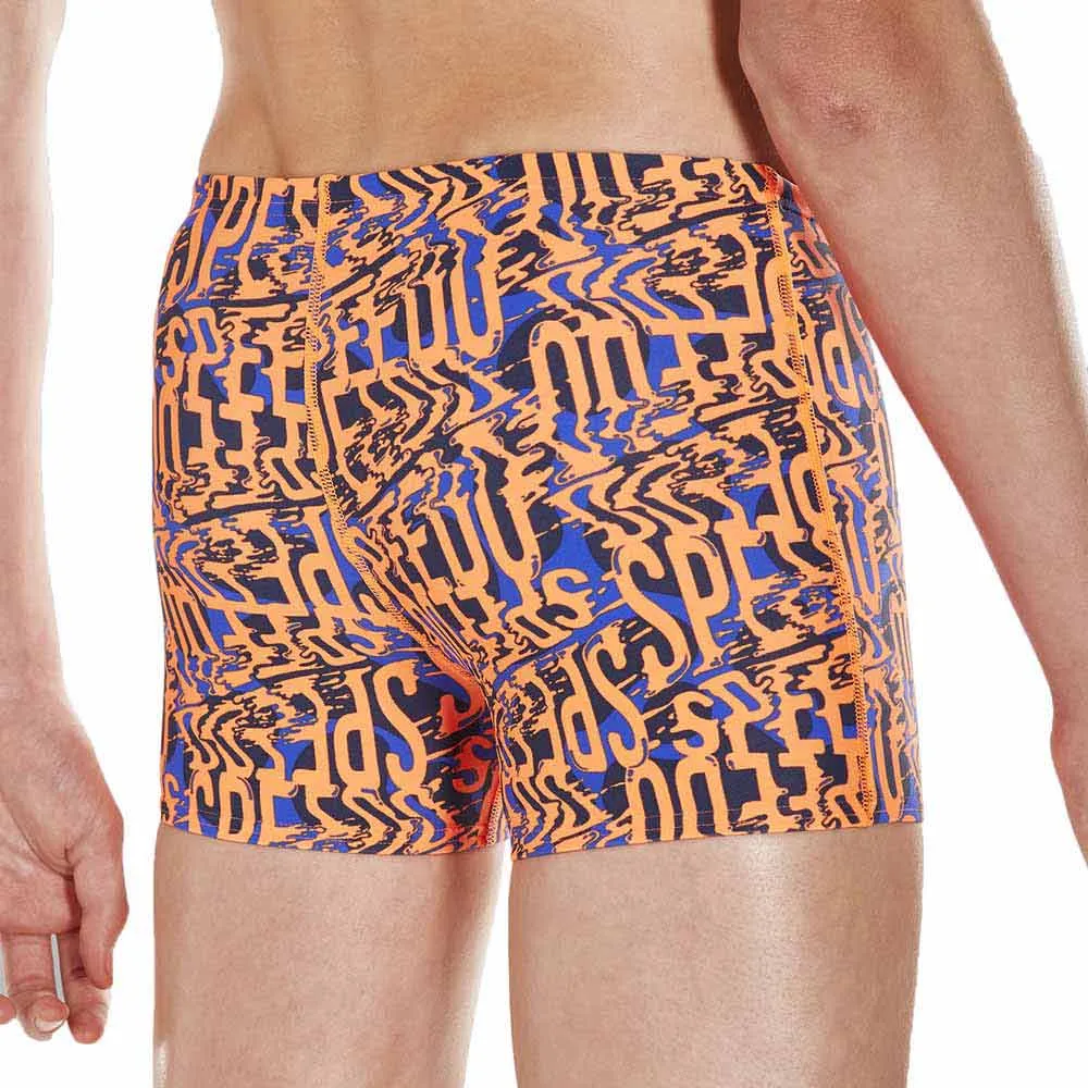 Speedo Electric Spritz Allover Badehose Boxer, Amparo blue / navy / fluo orange Speedo Electric Spritz Allover Badehose Boxer, Amparo blue / navy / fluo orange