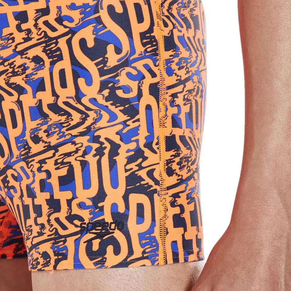 Speedo Electric Spritz Allover Badehose Boxer, Amparo blue / navy / fluo orange Speedo Electric Spritz Allover Badehose Boxer, Amparo blue / navy / fluo orange