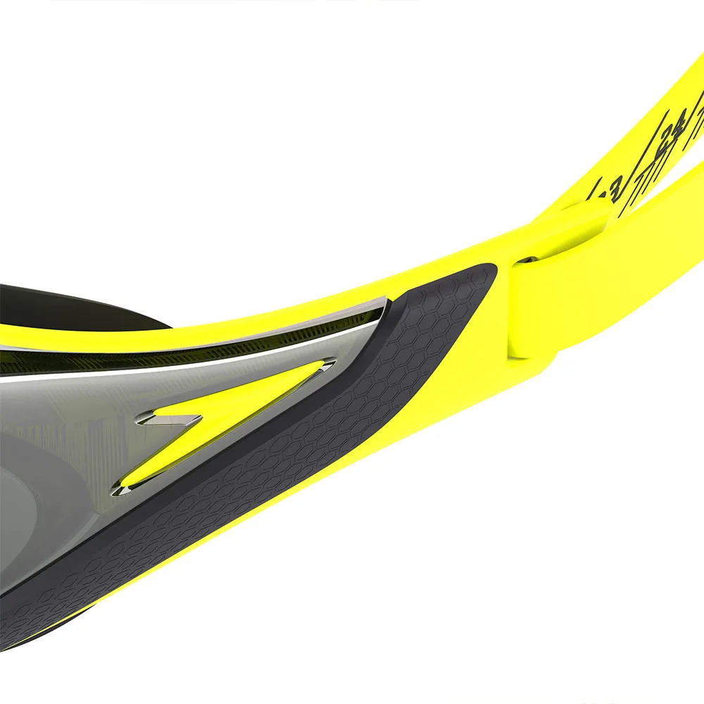 Speedo Fastskin Pure Focus Mirror Schwimmbrille, Hyper yellow / smoke / silver mirror, One Size Speedo Fastskin Pure Focus Mirror Schwimmbrille, Hyper yellow / smoke / silver mirror, One Size