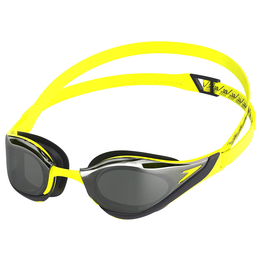 Speedo Fastskin Pure Focus Mirror Schwimmbrille, Hyper yellow / smoke / silver mirror, One Size Speedo Fastskin Pure Focus Mirror Schwimmbrille, Hyper yellow / smoke / silver mirror, One Size