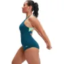 Speedo Flex Band With Integrated Swim Bra Badeanzug female, Dark teal / harlequin green, BD