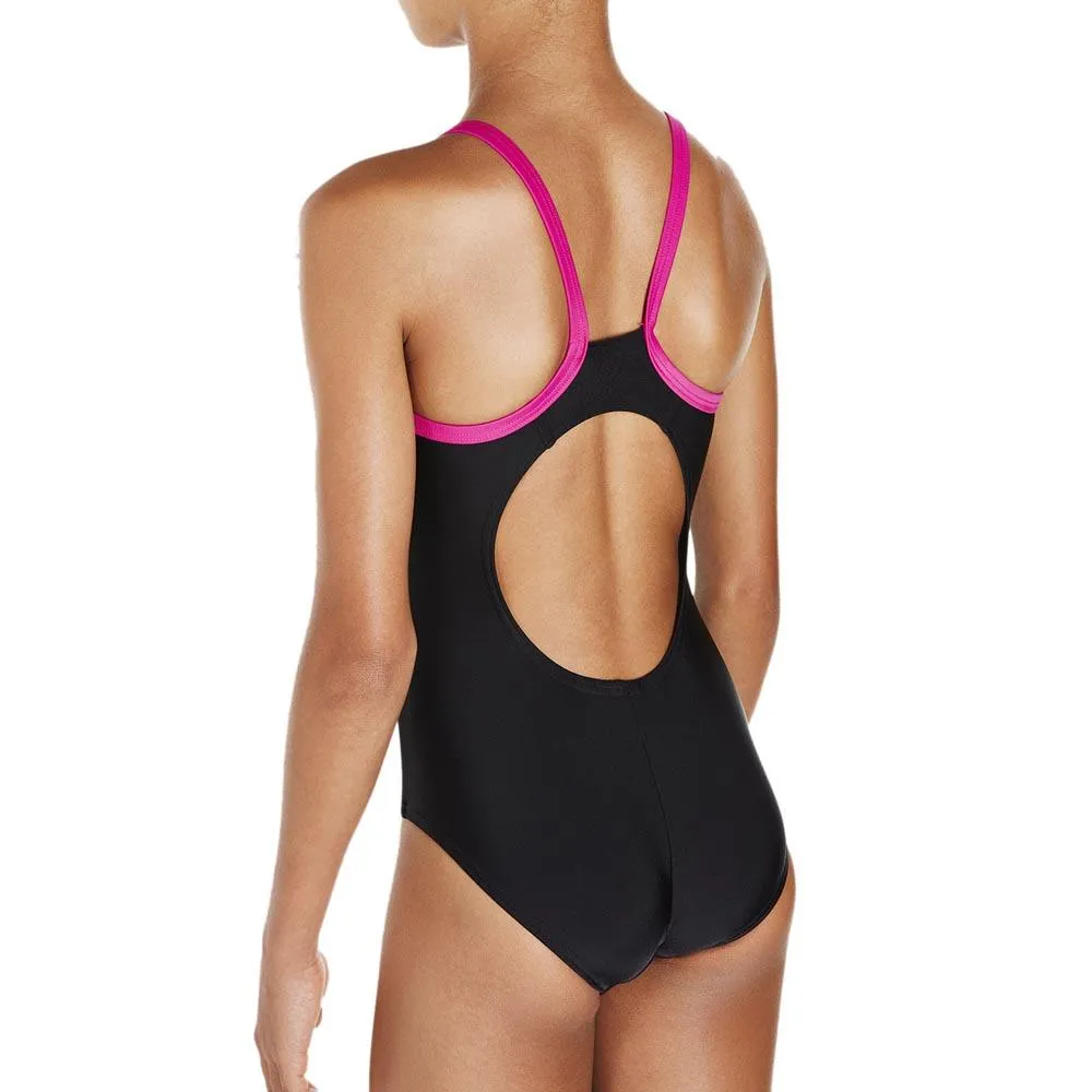 Speedo Gala Logo Muscleback Badeanzug, Black / electric pink, 15-16Y Speedo Gala Logo Muscleback Badeanzug, Black / electric pink, 15-16Y