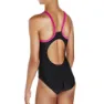 Speedo Gala Logo Muscleback Badeanzug, Black / electric pink, 15-16Y