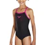 Speedo Gala Logo Muscleback Badeanzug, Black / electric pink, 15-16Y