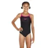 Speedo Gala Logo Muscleback Badeanzug, Black / electric pink, 15-16Y