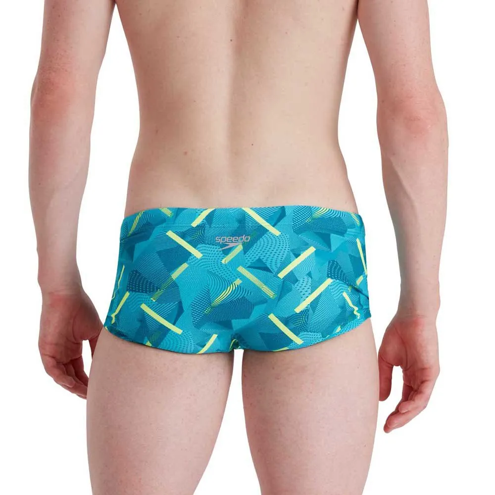 Speedo Geo Stripe V 17 Cm Club Training Allover Badehose Boxer, Nordic teal / adriatic / fluo yellow Speedo Geo Stripe V 17 Cm Club Training Allover Badehose Boxer, Nordic teal / adriatic / fluo yellow