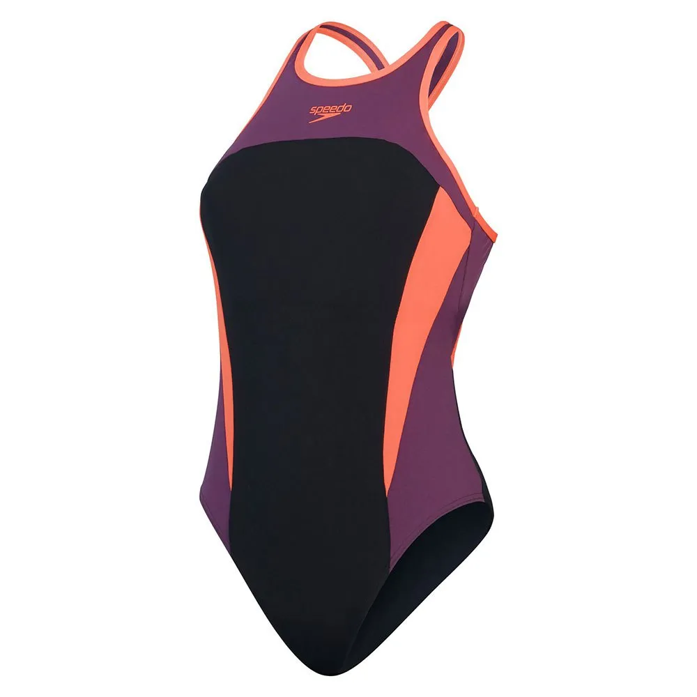Speedo High Neck Splice Cross Back Badeanzug