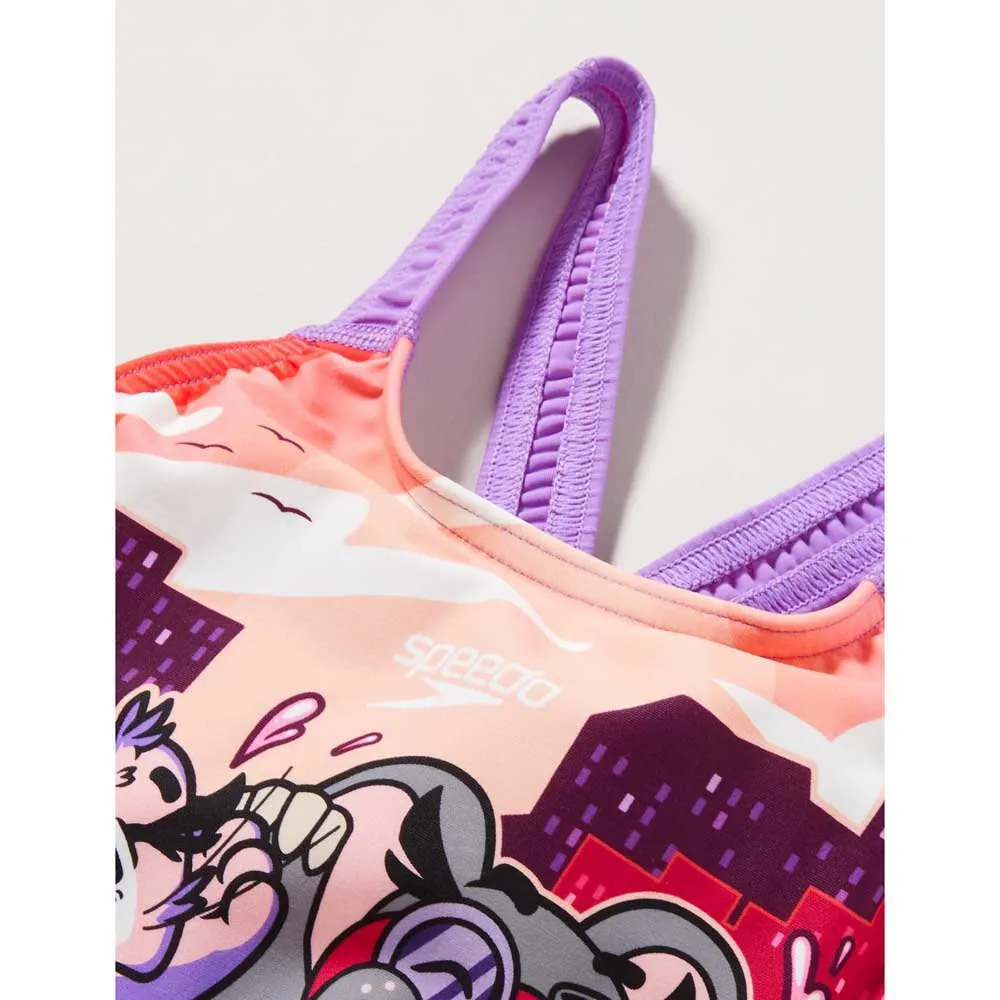 Speedo Learn To Swim Printed Crossback Badeanzug