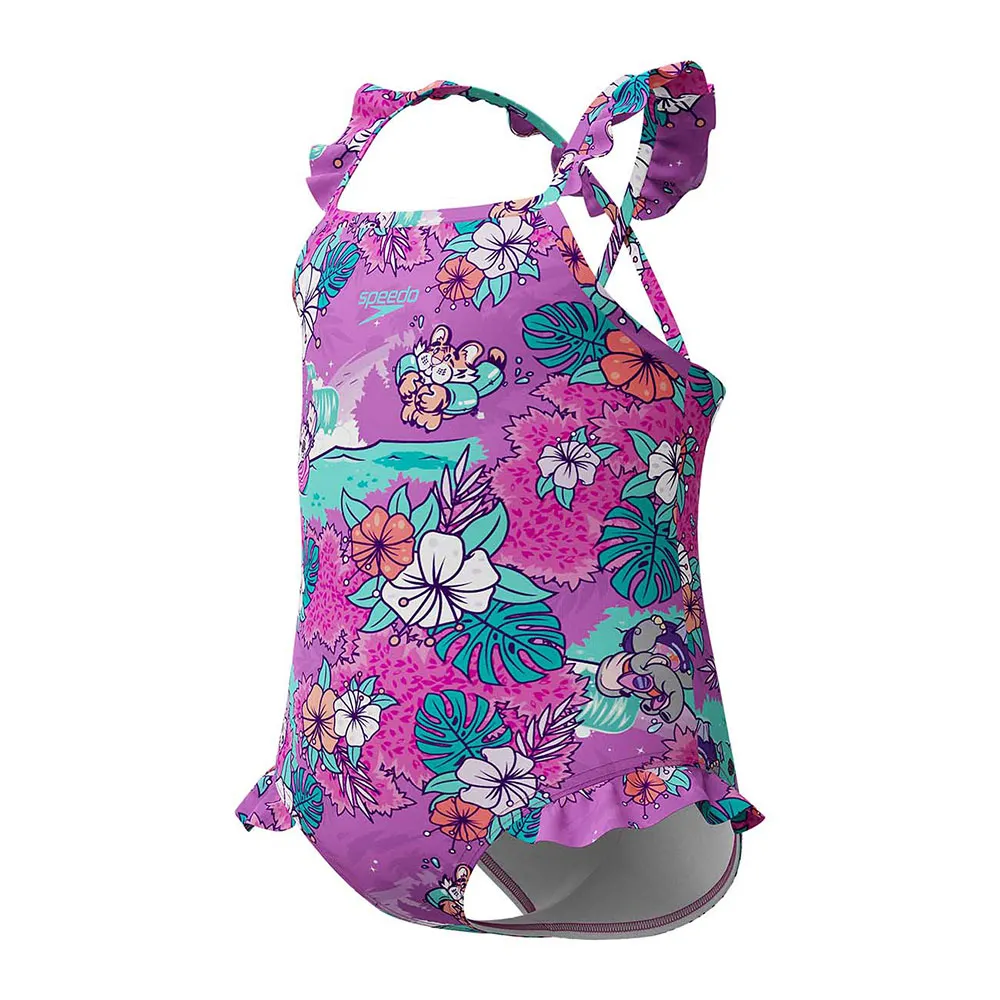Speedo Learn To Swim Printed Frill Thinstrap Badeanzug