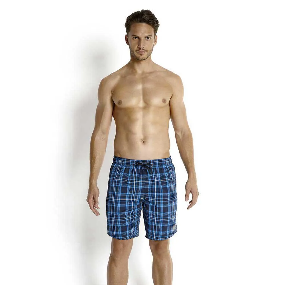 Speedo Line Check Yarn Dyed Leisure 18´´ Badeshorts, Navy / powder blue / fresh water / white Speedo Line Check Yarn Dyed Leisure 18´´ Badeshorts, Navy / powder blue / fresh water / white