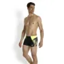 Speedo Logo Panel Badehose Boxer, Black / fluo yellow