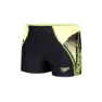 Speedo Logo Panel Badehose Boxer, Black / fluo yellow