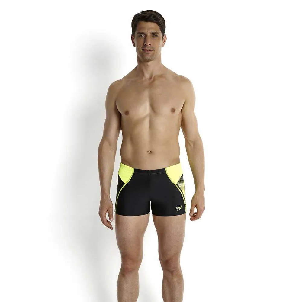 Speedo Logo Panel Badehose Boxer male, Black / fluo yellow Speedo Logo Panel Badehose Boxer male, Black / fluo yellow