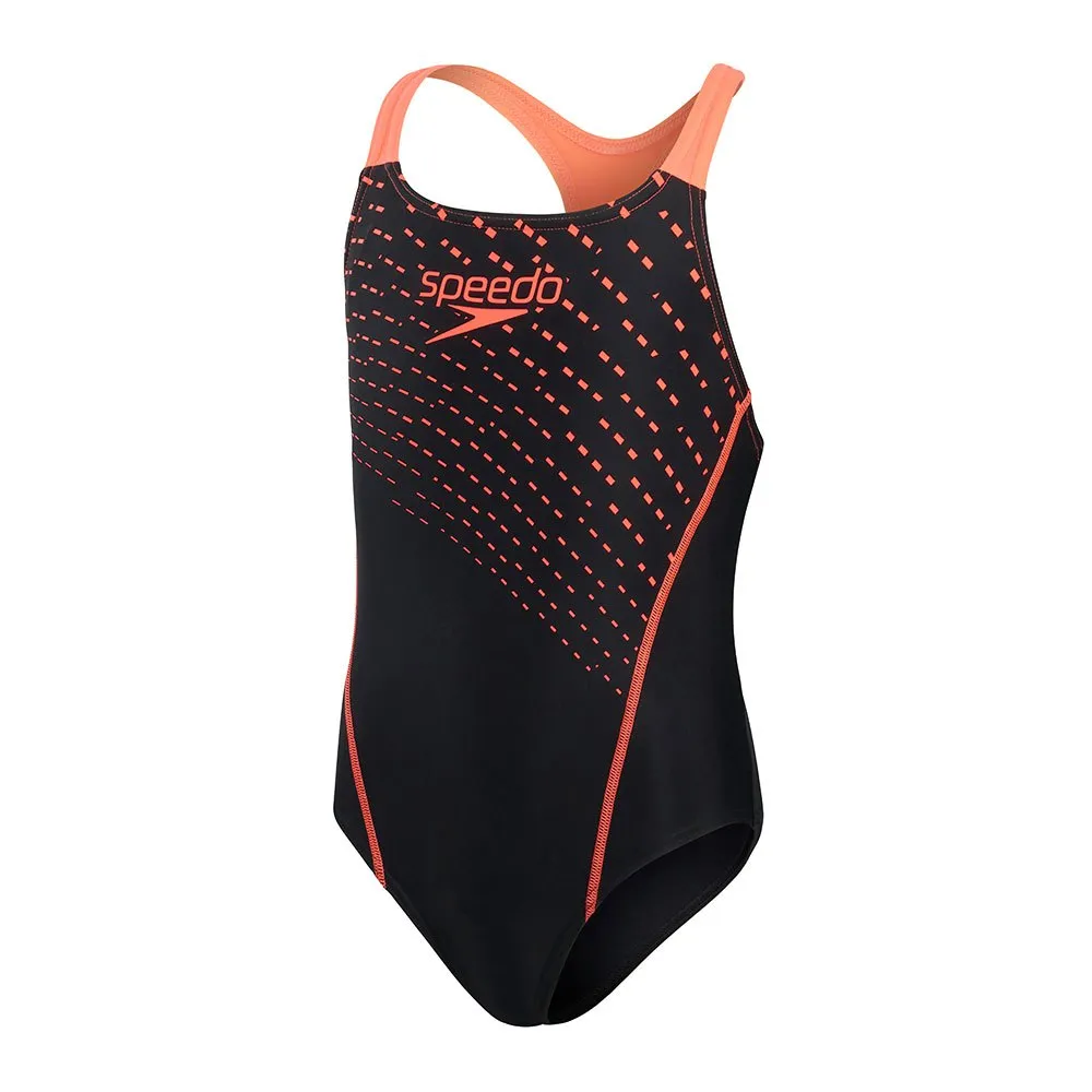 Speedo Medley Logo Medalist Eco Enduraflex Badeanzug, Black / siren red, 5-6Y Speedo Medley Logo Medalist Eco Enduraflex Badeanzug, Black / siren red, 5-6Y