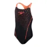 Speedo Medley Logo Medalist Eco Enduraflex Badeanzug, Black / siren red, 5-6Y