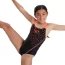 Speedo Medley Logo Medalist Eco Enduraflex Badeanzug, Black / siren red, 5-6Y