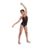 Speedo Medley Logo Medalist Eco Enduraflex Badeanzug, Black / siren red, 5-6Y