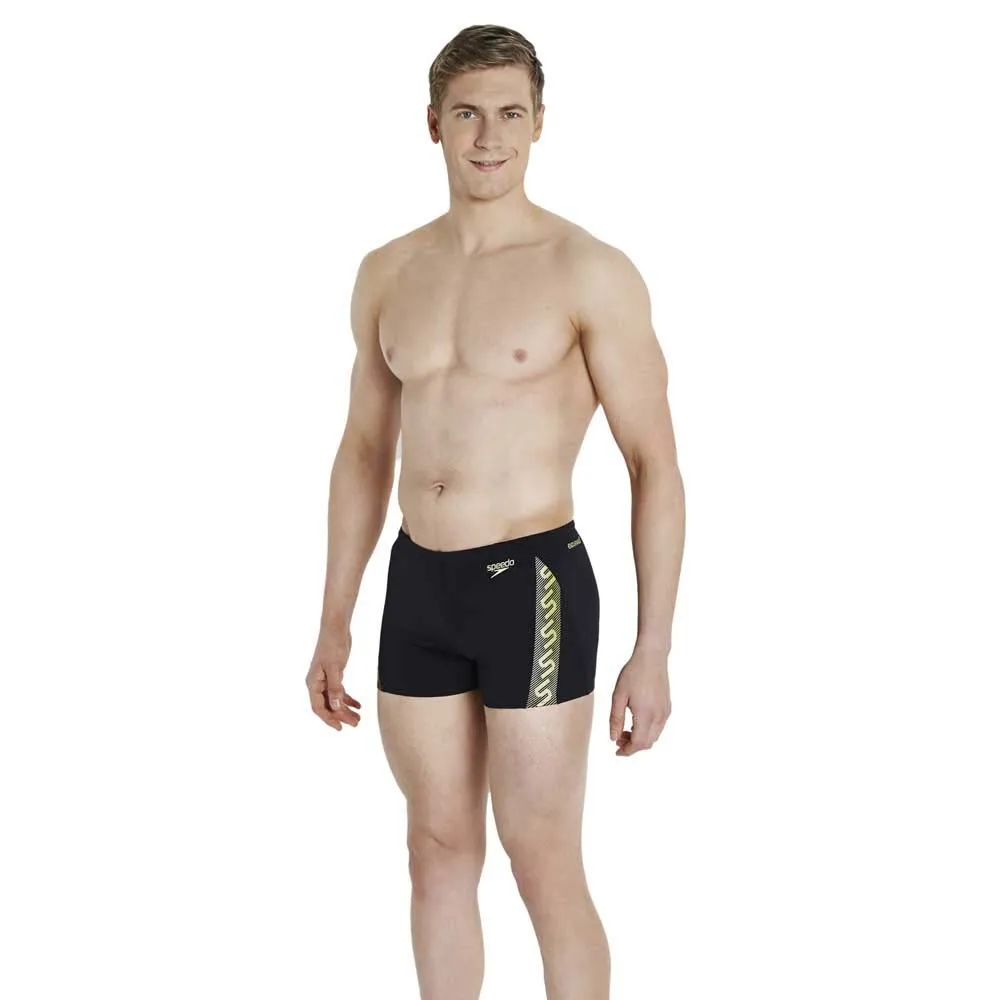Speedo Monogram Badehose Boxer, Black / global gold Speedo Monogram Badehose Boxer, Black / global gold