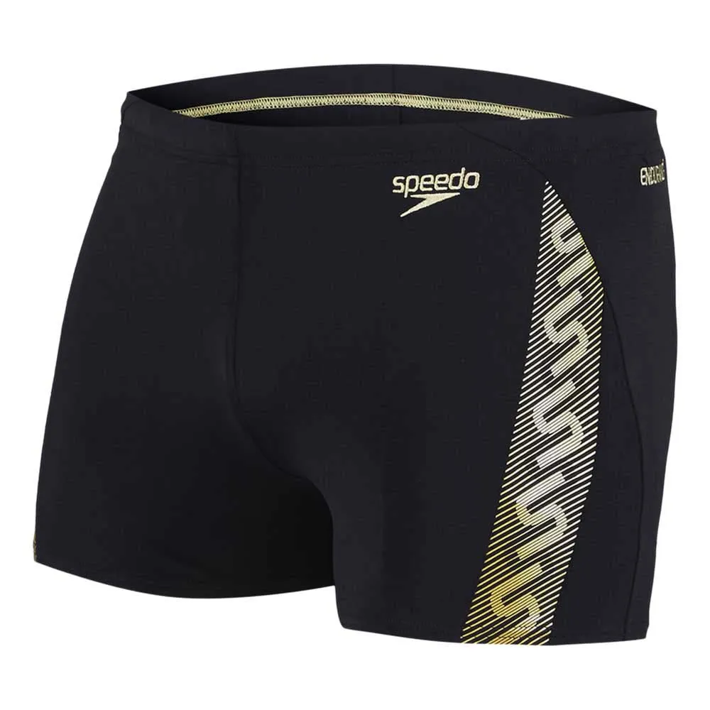 Speedo Monogram Badehose Boxer, Black / global gold Speedo Monogram Badehose Boxer, Black / global gold