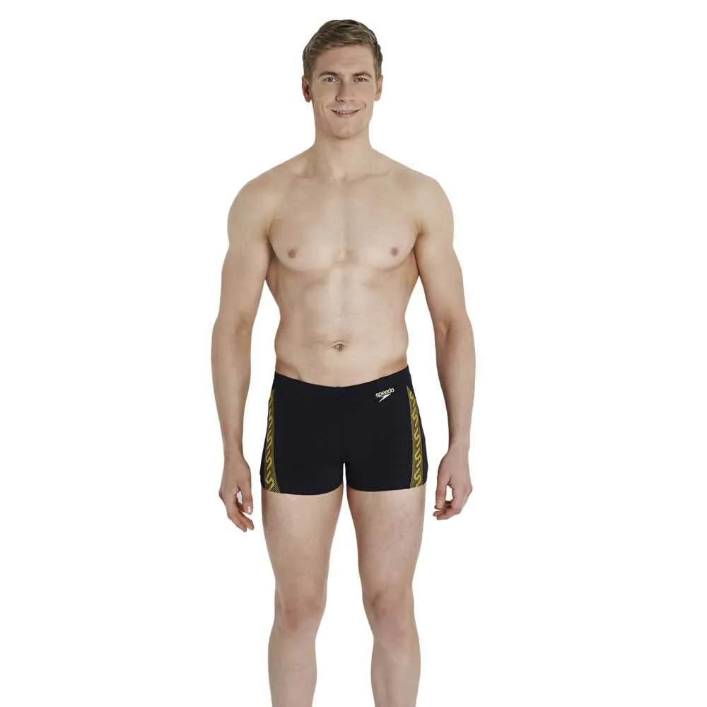 Speedo Monogram Badehose Boxer, Black / global gold Speedo Monogram Badehose Boxer, Black / global gold